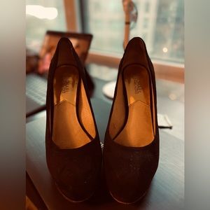 Micheal Kors platform suede heels
